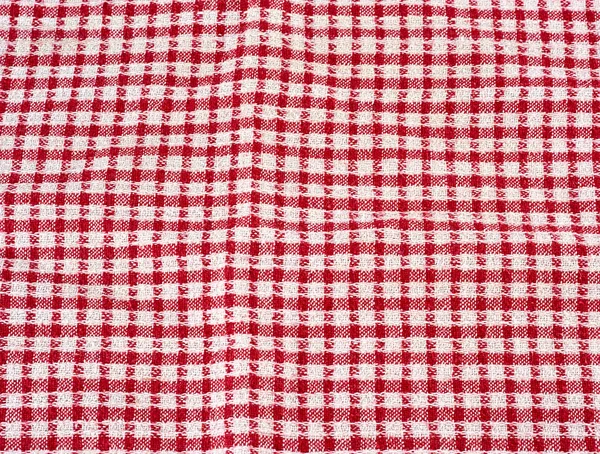 Cotton red-white kitchen towel, full frame — Stock Photo, Image