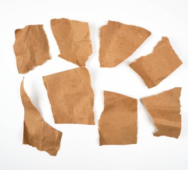 parşömen kağıt yırtık kahverengi parçalar