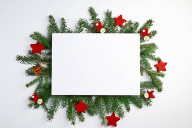 boş bir beyaz levha ile kutlama Noel arka plan bir