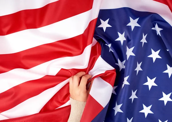 美利坚合众国国家纺织旗，表面在瓦 — 图库照片