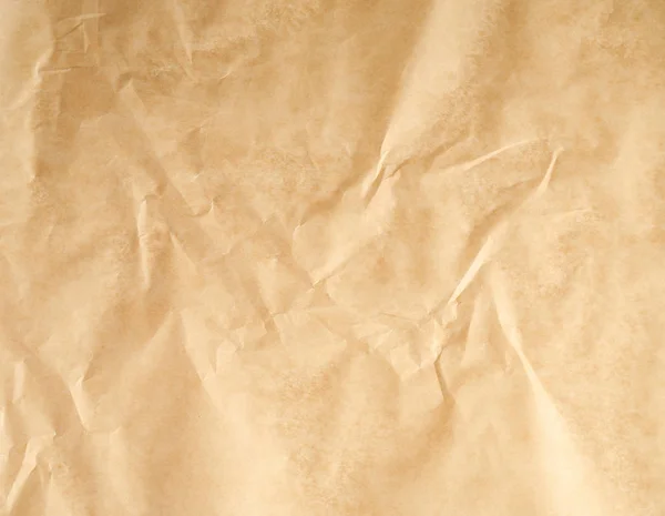 Verfrommeld bruin perkament bakpapier, full frame — Stockfoto