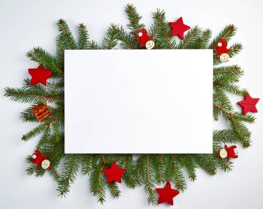 boş bir beyaz levha ile kutlama Noel arka plan bir