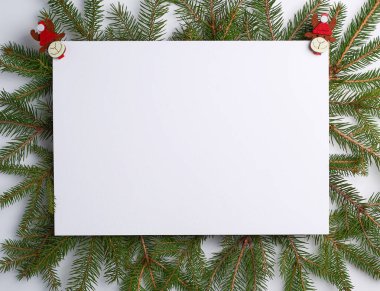 boş bir beyaz levha ile kutlama Noel arka plan bir