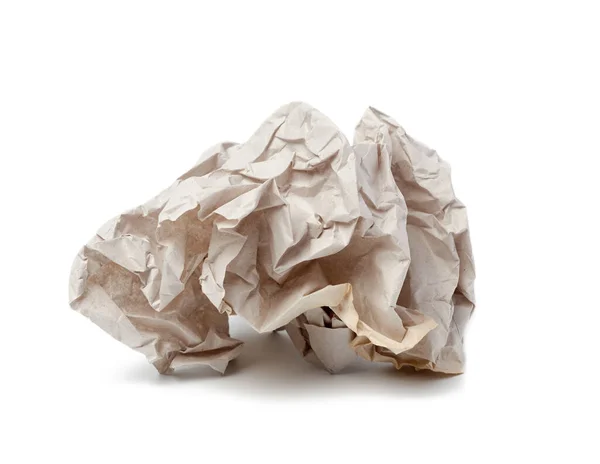 Crumpled Ball Gray Sheet Parchment Paper Isolated White Background Element — Stock Photo, Image