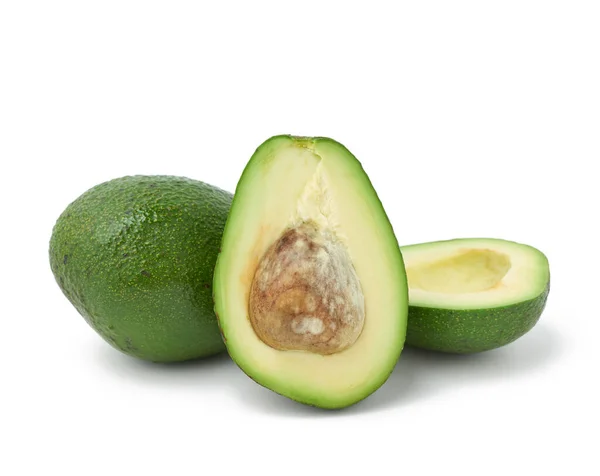 Groen Avocado Fruit Geïsoleerd Witte Achtergrond Lekker Gezond Close — Stockfoto