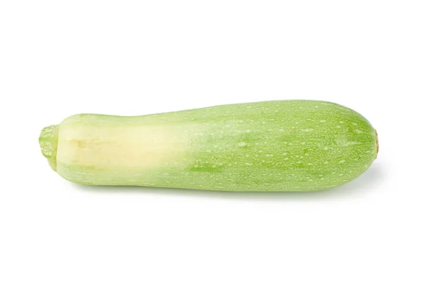 Zucchine Verdi Intere Isolate Fondo Bianco Vicino — Foto Stock