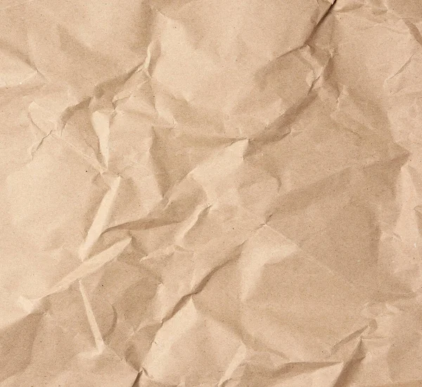 Hoja Blanco Arrugado Papel Kraft Envoltura Marrón Textura Vintage Para — Foto de Stock