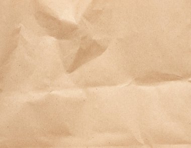 Buruşuk, boş, kahverengi ambalaj kağıdı, tasarımcı için klasik doku, tam çerçeve.