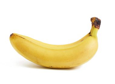 Sarı olgun muzlar beyaz arka planda izole edilir.