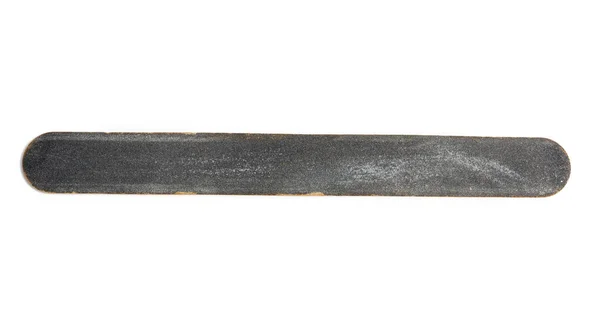 Beyaz Arkaplanda Izole Edilmiş Siyah Tırnak Dosyası Kullanıldı Kapat — Stok fotoğraf