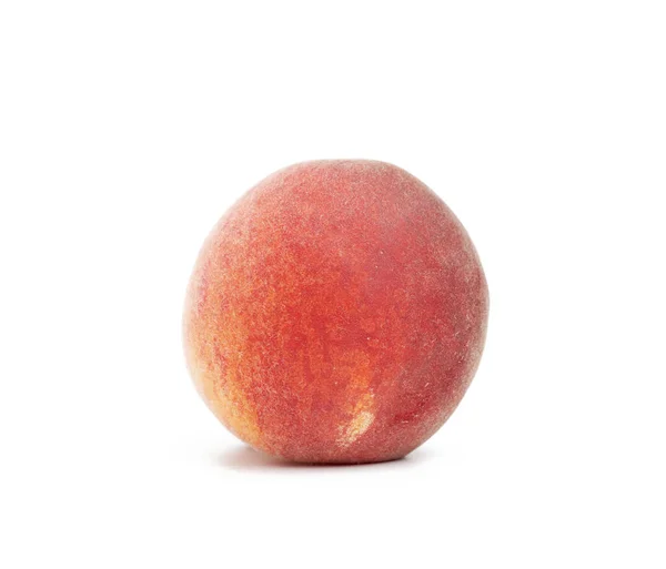Whole Ripe Red Peach Isolated White Background Close — Stock Photo, Image