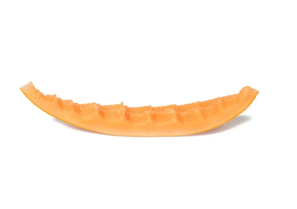 Stub Van Rijpe Oranje Meloen Geïsoleerd Witte Achtergrond Close — Stockfoto