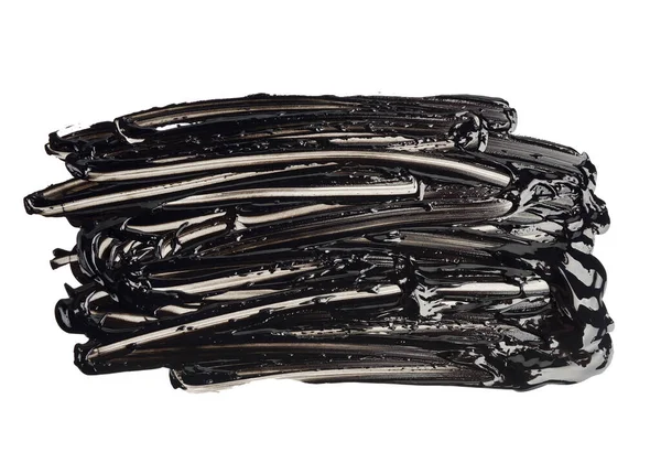 Siyah Lekeli Akrilik Boya Örneği Beyaz Arka Planda Izole Edilmiş — Stok fotoğraf