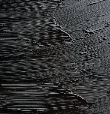 Siyah lekeli akrilik boya örneği, yakın plan, tam çerçeve.