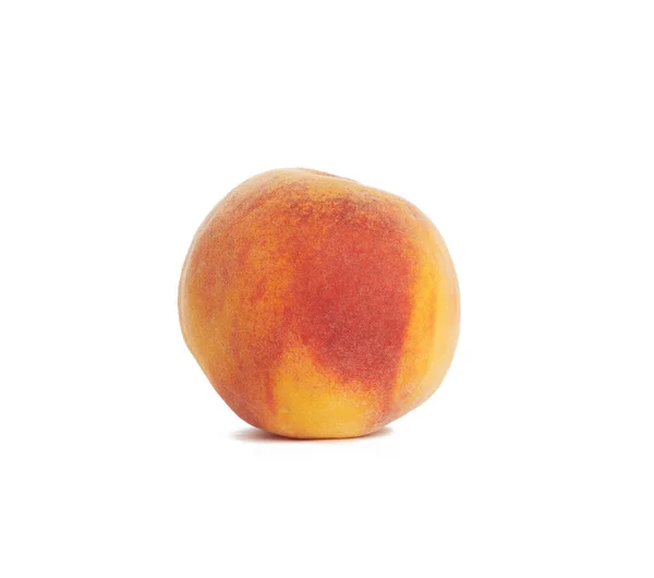 Whole Ripe Red Peach Isolated White Background Close — Stock Photo, Image