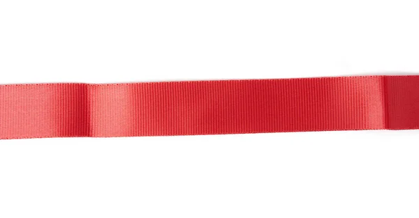 Fita Têxtil Vermelha Para Cintos Alças Sacos Isolados Fundo Branco — Fotografia de Stock