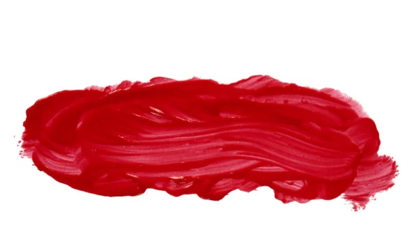 Rouge Vif Épais Motif Rouge Lèvres Cosmétiques Isolés Sur Fond — Photo