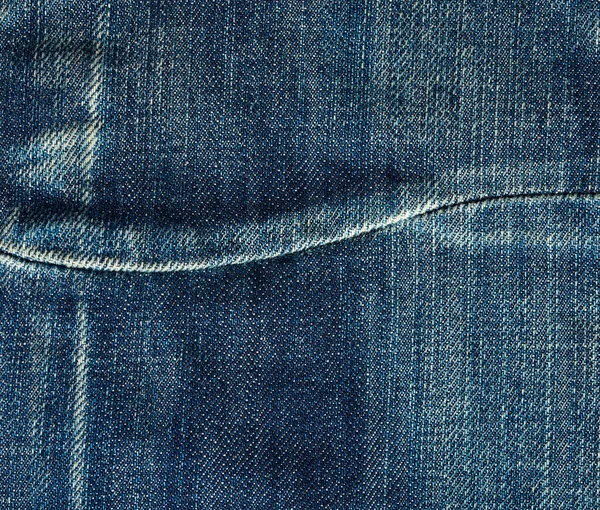 Textura Azul Denim Tecido Costura Quadro Completo Close — Fotografia de Stock