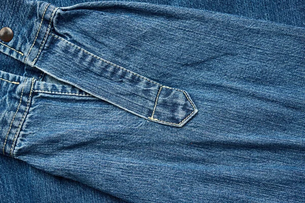 Camisa Jeans Manga Fragmento Quadro Completo Close — Fotografia de Stock