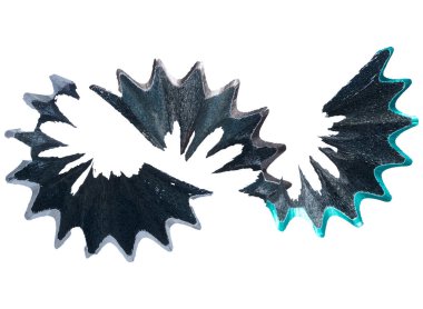 Close up of pencil wood shaving curl, isolated background