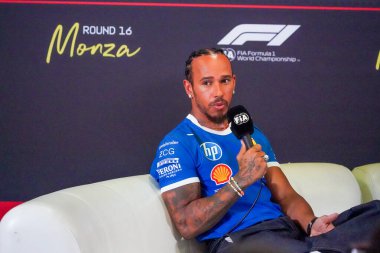  Lewis Hamilton (GBR) - Scuderia Ferrari - Ferrari SF-25 - Ferrari Formula 1 Pirelli Gran Premio dItalia 2025 Monza Circuit, Lombardy, İtalya, 6-9 Eylül 2025 tarihleri arasında. 2025 FIA Formula 1 Dünya Şampiyonasının 16. raundu.