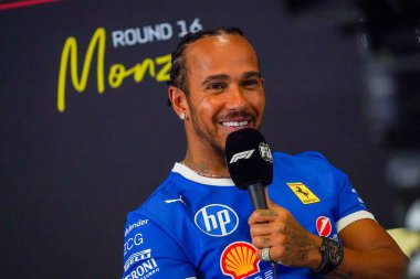  Lewis Hamilton (GBR) - Scuderia Ferrari - Ferrari SF-25 - Ferrari Formula 1 Pirelli Gran Premio dItalia 2025 Monza Circuit, Lombardy, İtalya, 6-9 Eylül 2025 tarihleri arasında. 2025 FIA Formula 1 Dünya Şampiyonasının 16. raundu.