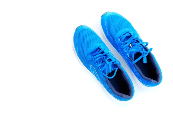 Konzeptlauf Konzept Love Run Paar Blaue Laufschuhe Für Männer Auf — Stockfoto