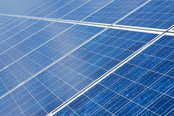 Paneles Solares Perspectiva Fondo Primer Plano Zona Campo Ecológico Energía — Foto de Stock