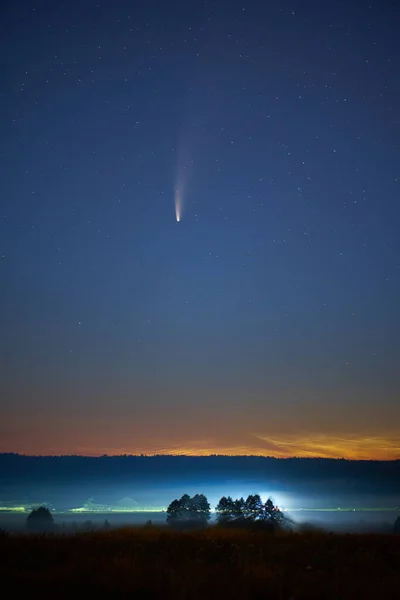 Astrofotografi 2020 Neowise Eller Comet Neowise Retrograd Komet Upptäckt Den — Stockfoto