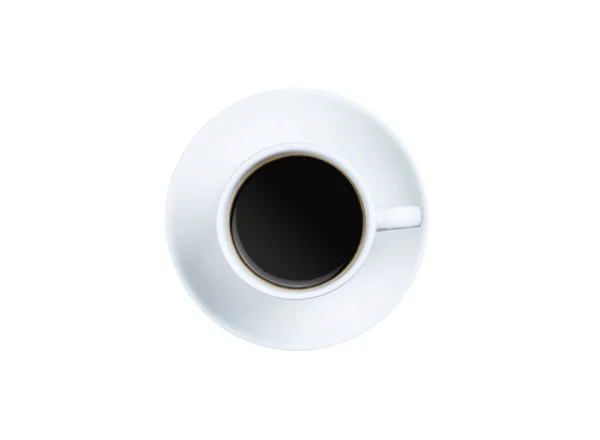 Uma Xícara Café Preto Colocado Plano Fundo Branco Partir Vista — Fotografia de Stock