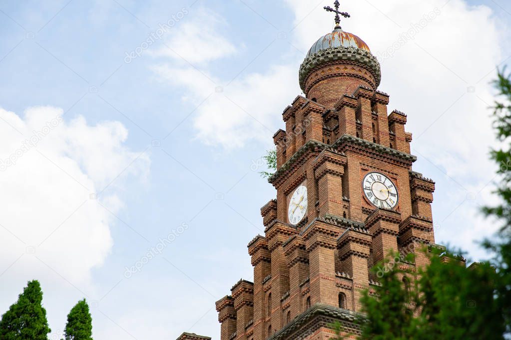 CHERNIVTSI, UKRAINE - May 25, 2018: Residence of Bukovinian and Dalmatian Metropolitans, now part of Chernivtsi University. Yuriy Fedkovych Chernivtsi National University. Chernovtsi, Europe.