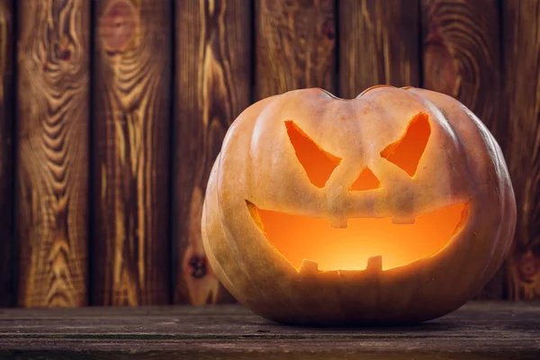 Halloween Tök Design Másol Hely Fából Készült Háttér — Stock Fotó