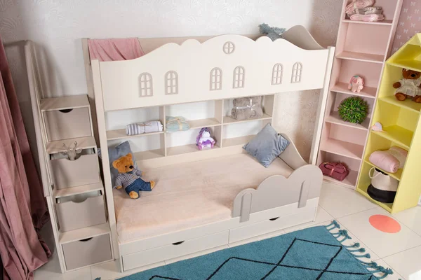 Interior of children room with bunk bed