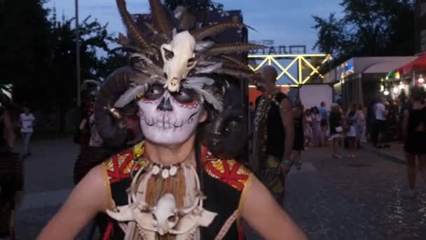 Kiev Ucrania Carnaval Santa Muerte Julio 2019 Día Los Muertos — Vídeos de Stock