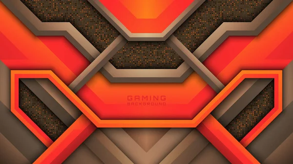 Turuncu ve kahverengi renk temalı gelecekçi oyun arka planı, modern oyuncu arka plan tasarımı, dijital soyut duvar kağıdı