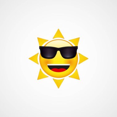 Yaz güneş yüzü güneş gözlüğü ve mutlu gülümseme, vektör, illüstrasyon, Eps dosyası ile