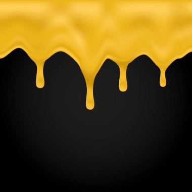 Honey dripping on black background, vector, illustrator, eps file clipart