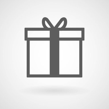 Beyaz arka plan, vektör, illüstrasyon, eps dosyası kutusu simgesine hediye