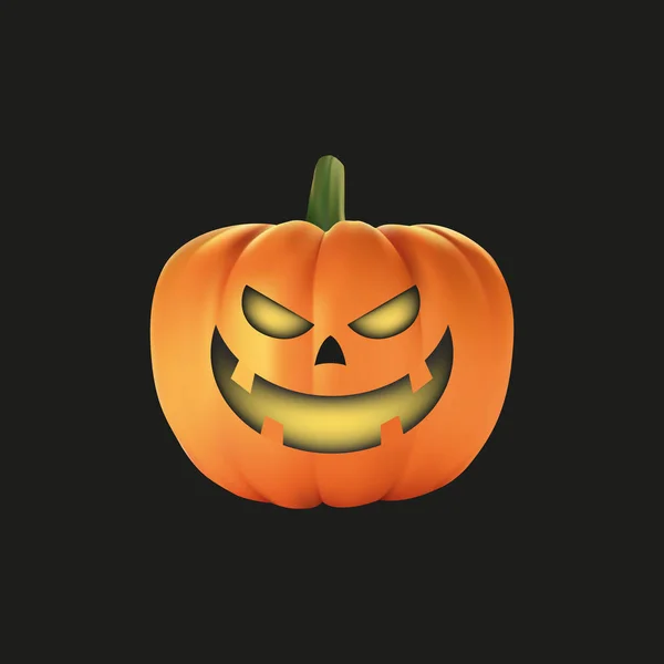 Citrouille Halloween Avec Fond Noir Vecteur Illustration Fichier Eps — Image vectorielle