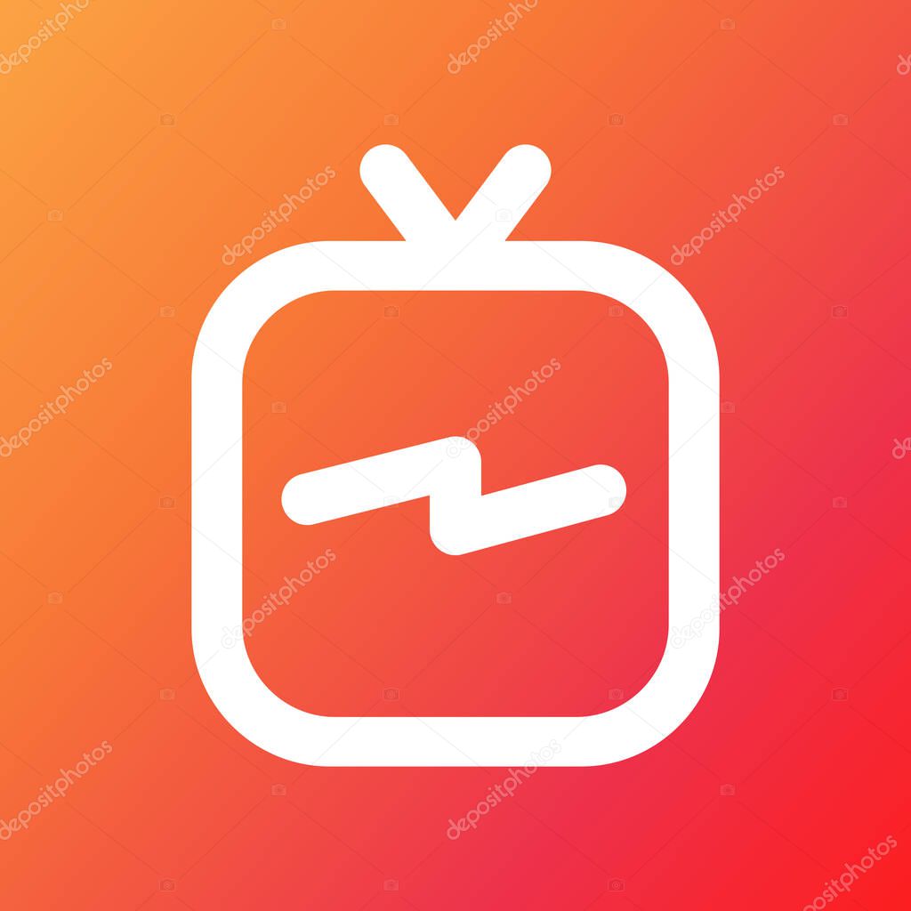 Istanbul, Turkey - August 24, 2018: Igtv logo with colorful background.