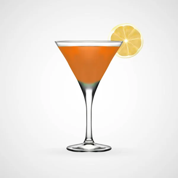 Bicchiere Cocktail Arancione Vettore Illustrazione File Eps — Vettoriale Stock