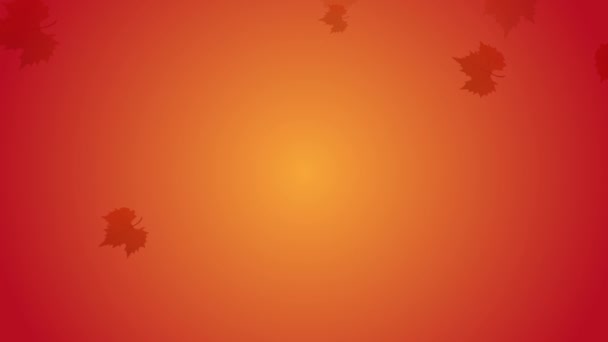 Herbstblätter Fallen Mit Orangen Und Gelben Hintergrund Video — Stockvideo