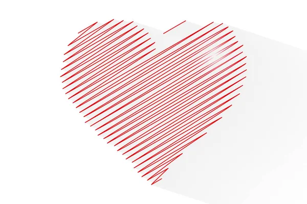 Line Heart Shape Celebrations Vector Illustration Eps File — Stock Vector