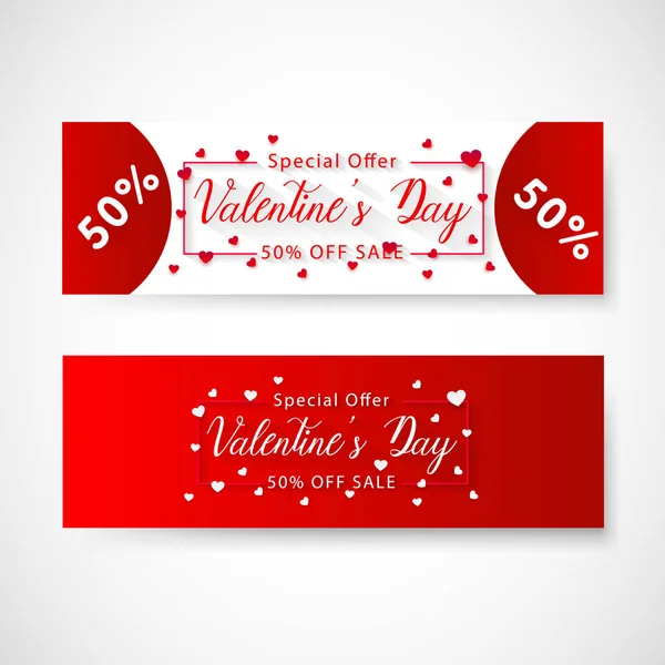 Valentines Day Sale Banner Vector Illustration Eps File — Stock Vector