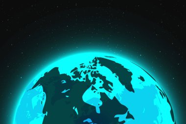 Planet Earth yıldızlar, vektör, illüstrasyon, eps dosyası ile alan görünüm