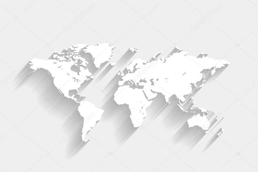 White world map on gray background, vector, illustration, eps 10 file