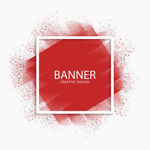 Абстрактний Червоний Штрих Фарби Сучасний Банер Вектор Ілюстрація Файл Eps — стоковий вектор