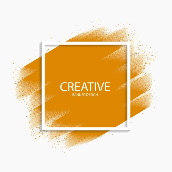 Abstract Orange Paint Stroke Modern Banner Vector Illustration Eps File — Stock Vector