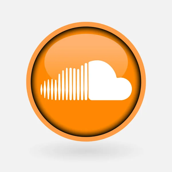 Populaire sociale media muziek logo gedrukt op wit papier: Soundcloud. — Stockvector