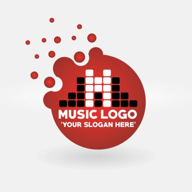 Yuvarlak kabarcıklar müzik logo, vektör, illüstrasyon, eps dosyası